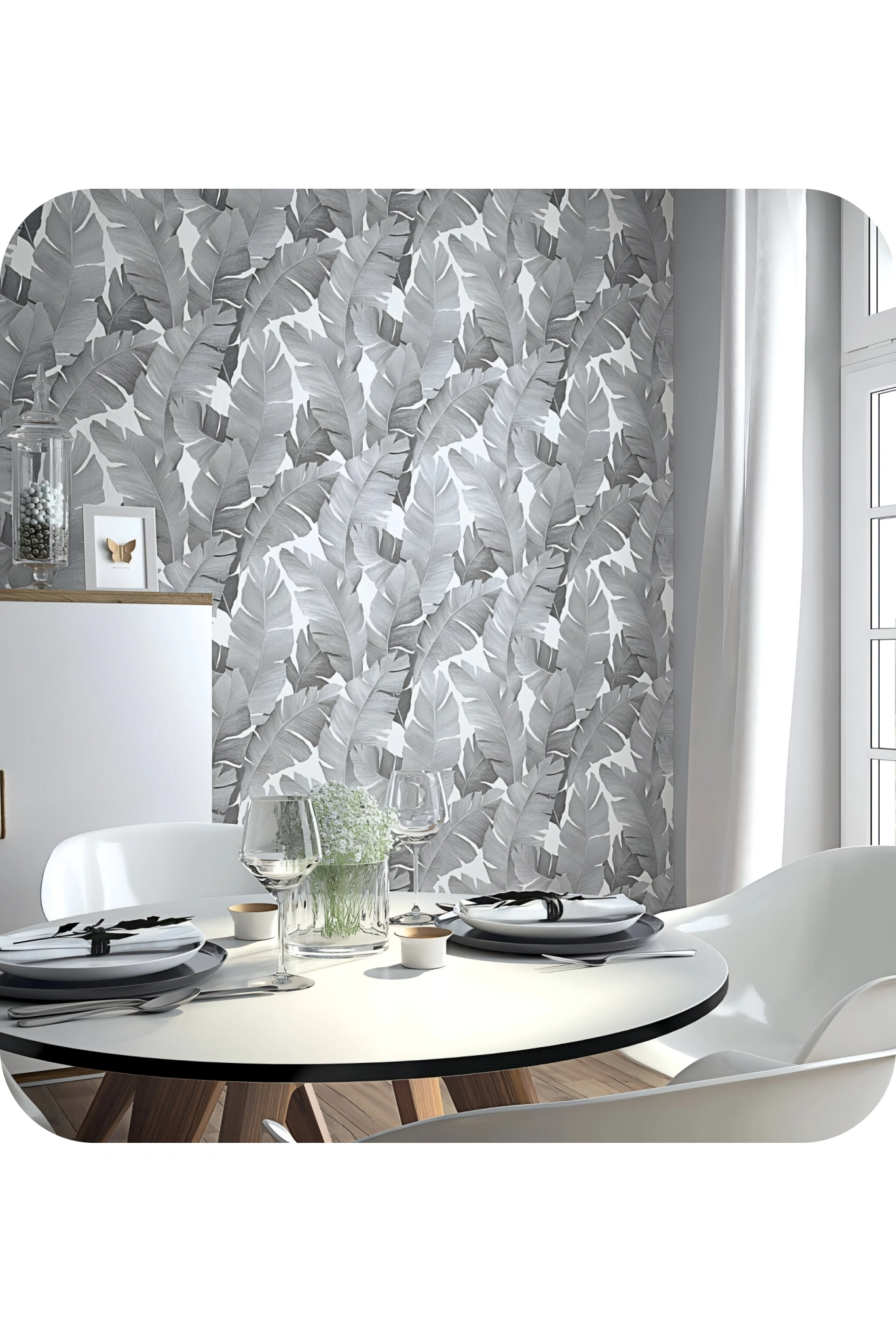 Leaf Black and white pattern by marburg